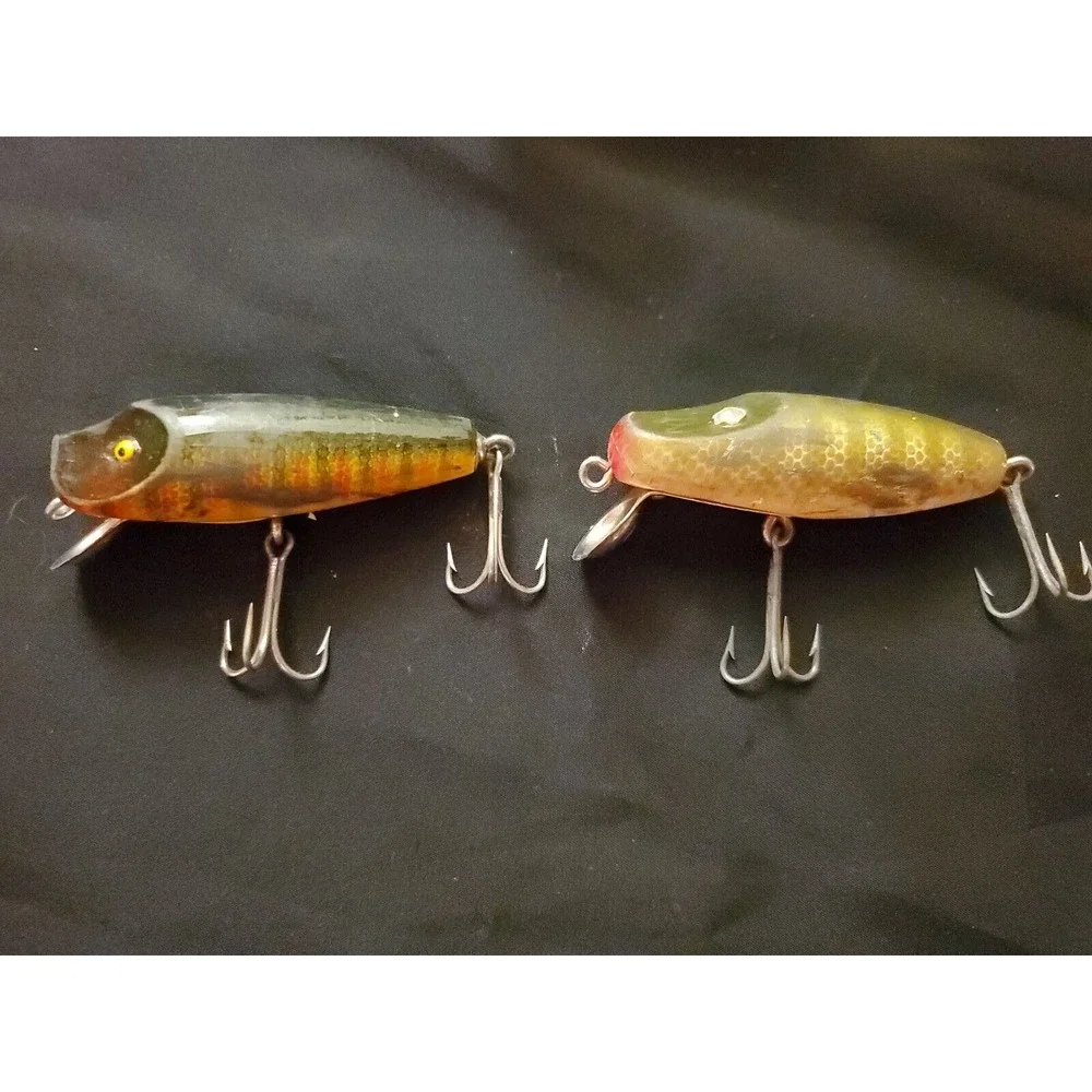 vintage fishing‎ lures lot Of 2 Wood